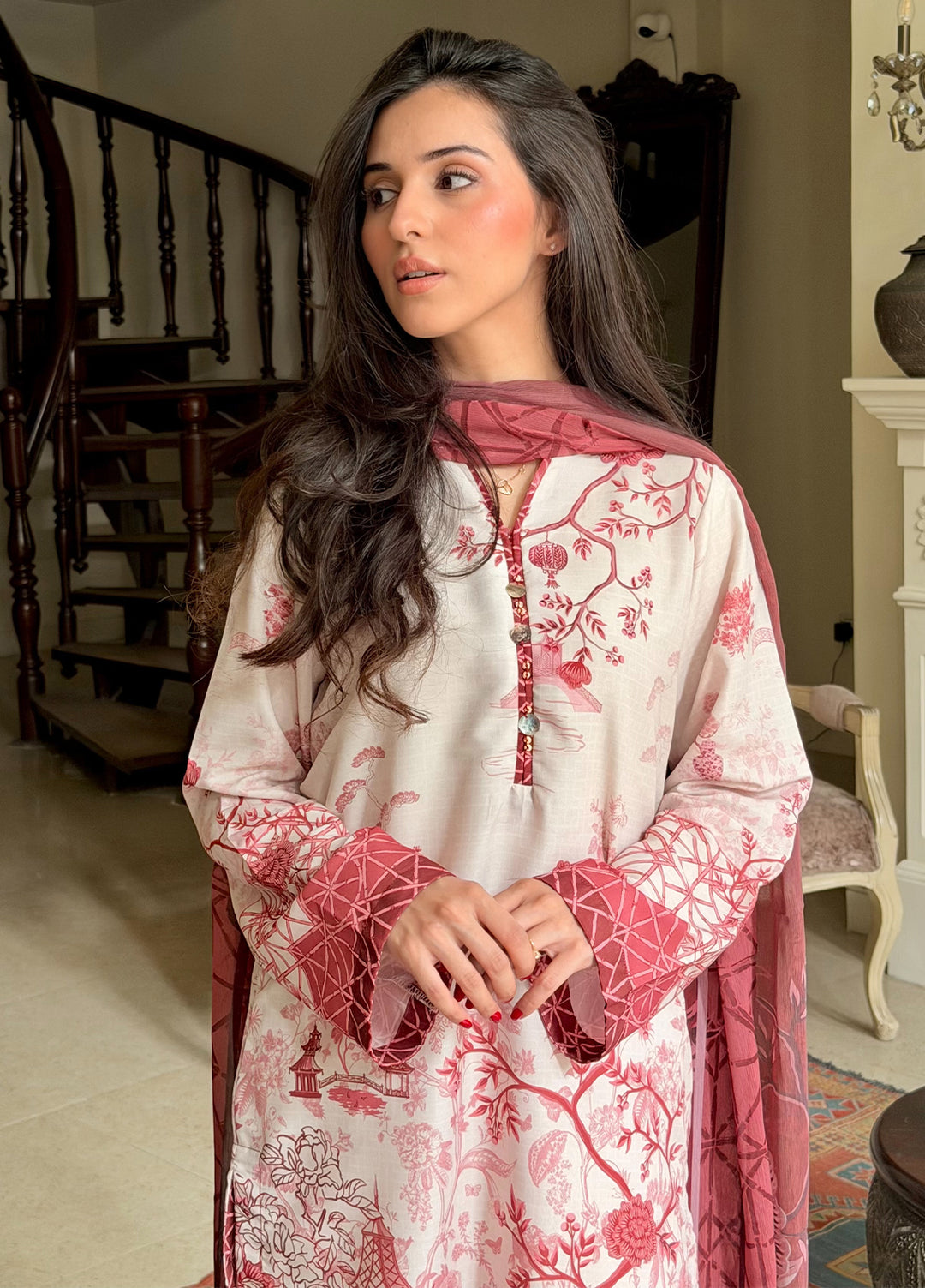Bella Vacanza by Sahane RTW Printed Poly 3 Piece Suit PY7007 Casual Collection