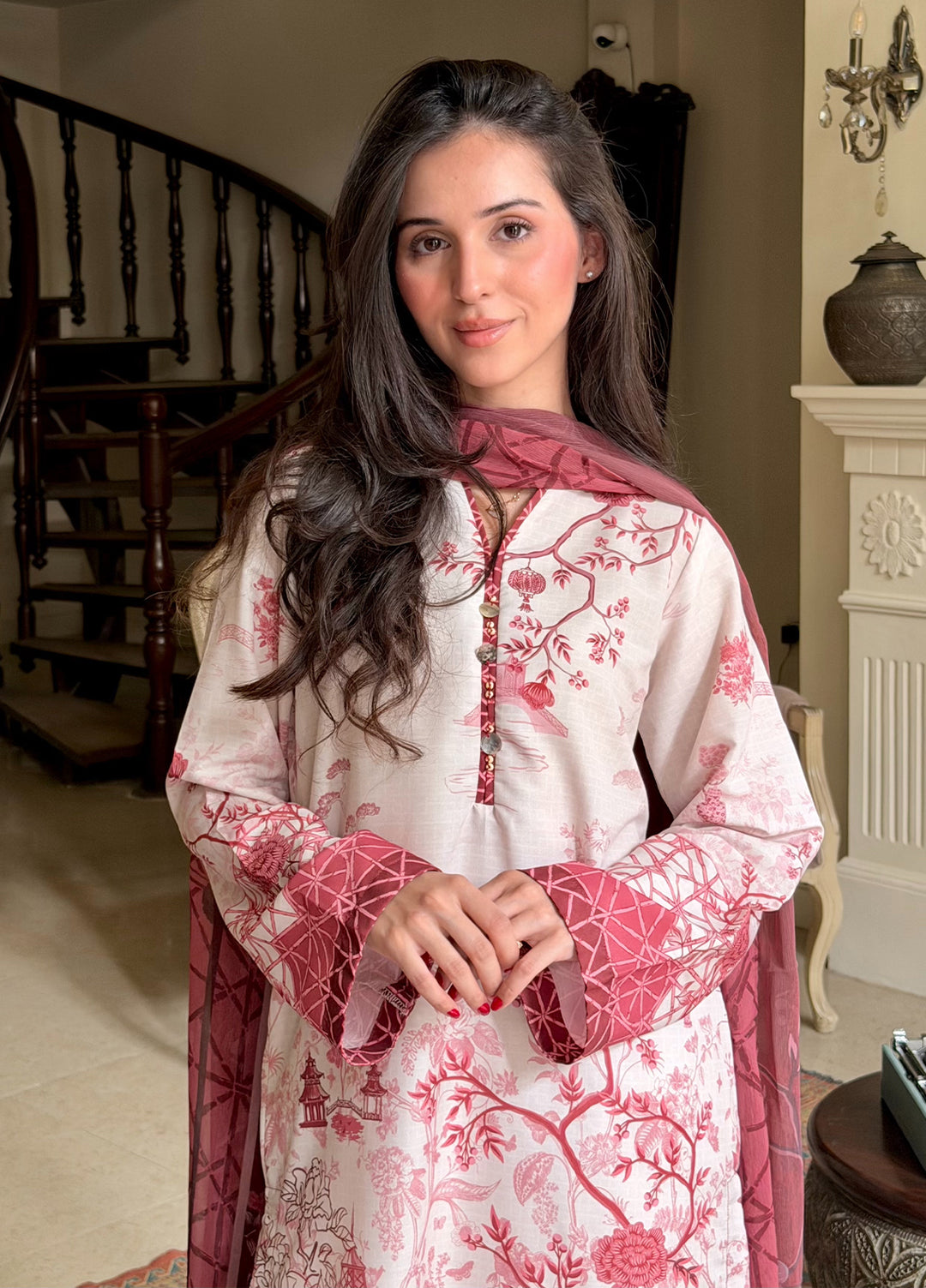 Bella Vacanza by Sahane RTW Printed Poly 3 Piece Suit PY7007 Casual Collection