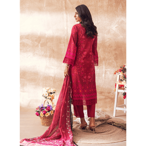 Liyana by Mashra RTW Printed Lawn 3 Piece Suit Berry Casual Collection