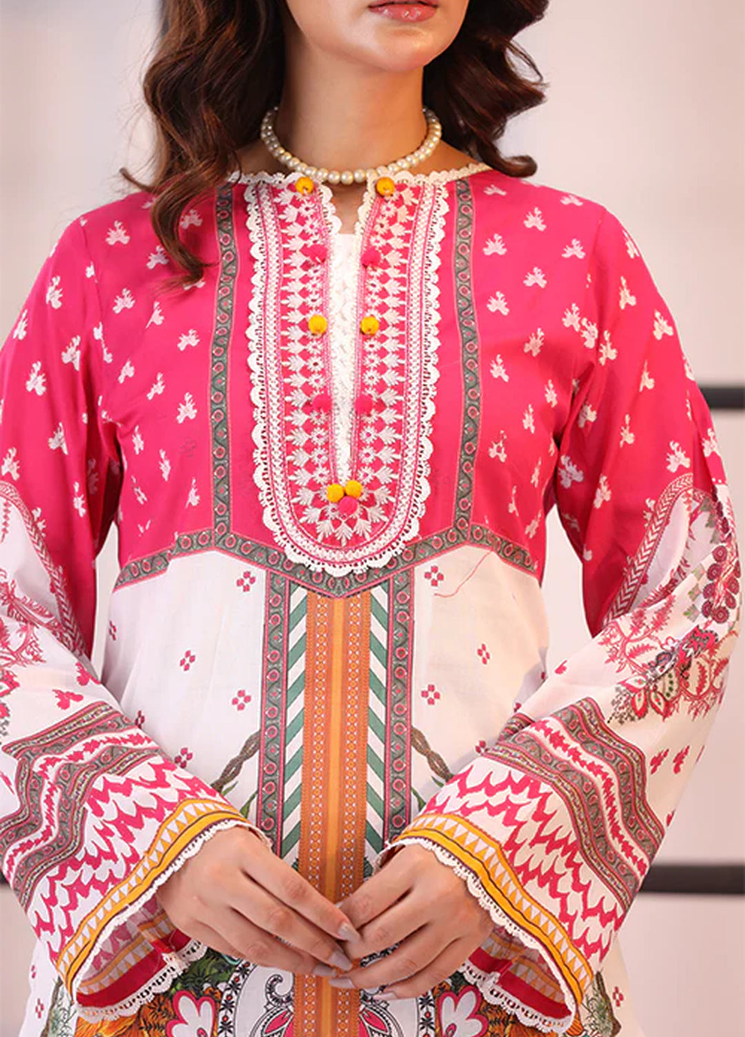 La Elise Women Unstitched Embroidered Lawn 3 Piece Suit 0001207 Sarah - Casual Collection