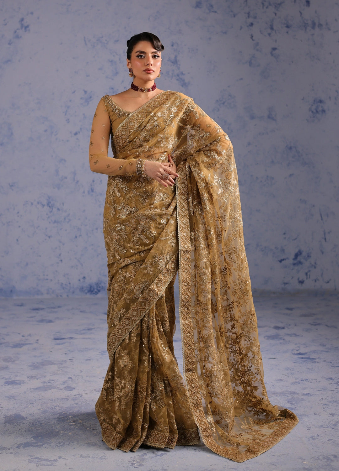 Amoris by Imran Ramzan Embroidered Net 3 Piece Suit Eblouissant Bijoutee - Wedding Collection