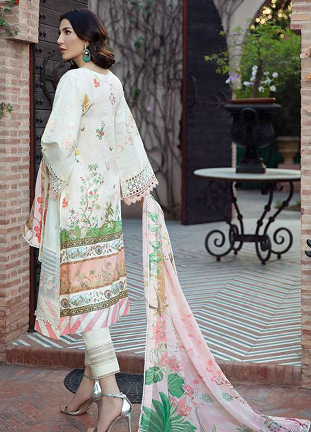 BIN ILYAS Embroidered Lawn Suits Unstitched 3 Piece BI21LL 2-B - Summer Collection