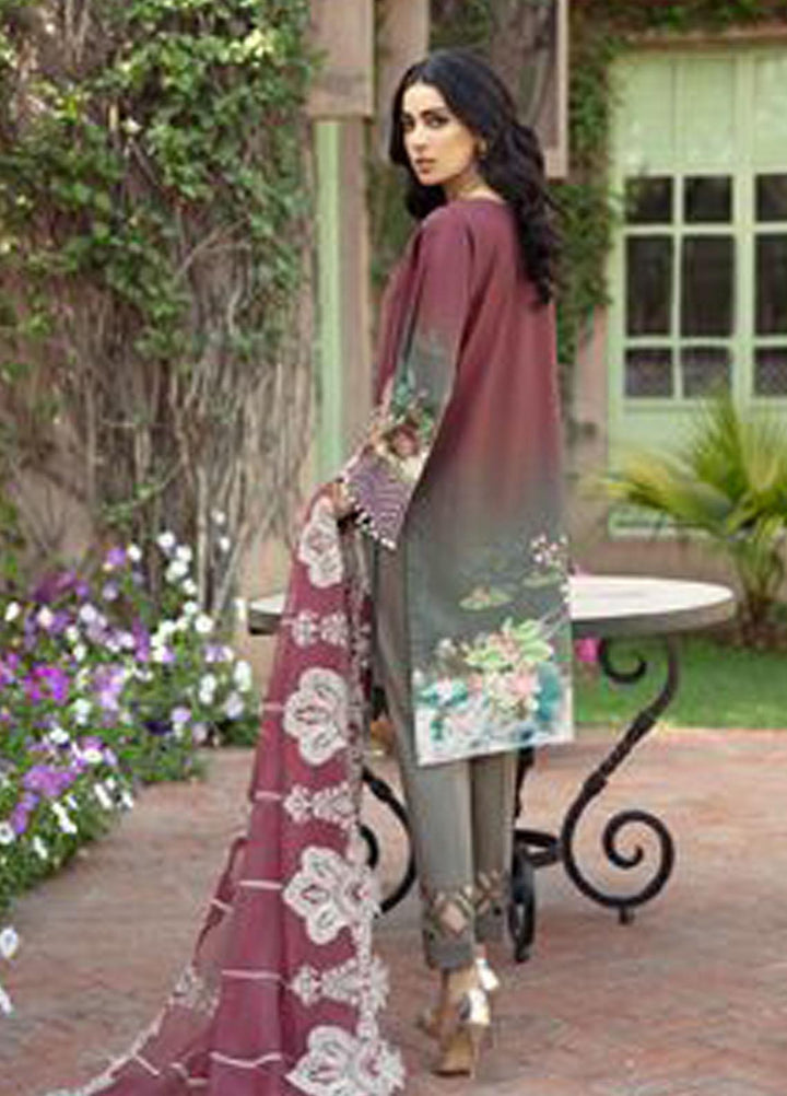BIN ILYAS Embroidered Lawn Suits Unstitched 3 Piece BI21LL 3-B - Summer Collection