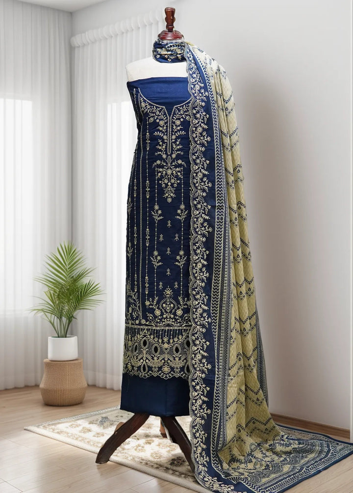 Bin Saeed Embroidered Lawn Suit Unstitched 3 Piece Suit BS24E D-591 - Summer Collection