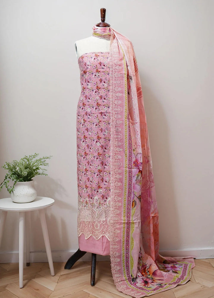 Bin Saeed Embroidered Suit Unstitched 3 Piece D-18 - Fall Collection