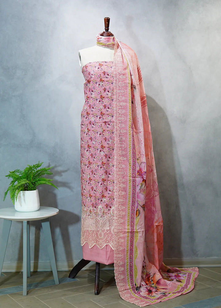 Bin Saeed Embroidered Suit Unstitched 3 Piece D-18 - Fall Collection