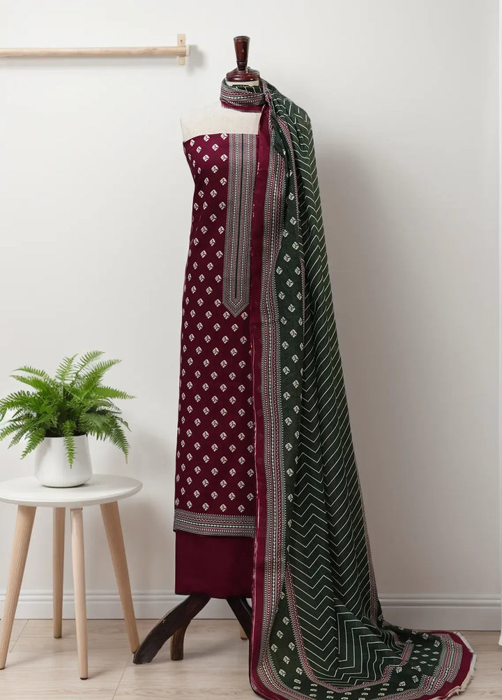 Bin Saeed Printed Cotton Suit Unstitched 3 Piece BN24F D-057 - Summer Collection