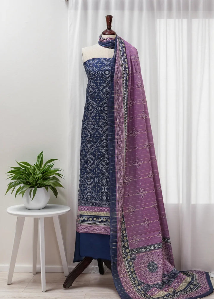 Bin Saeed Printed Cotton Suit Unstitched 3 Piece BN24F D-47 - Summer Collection