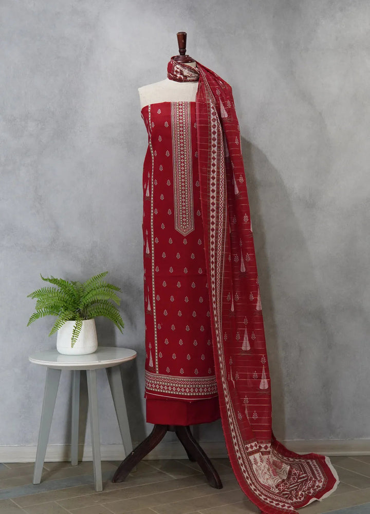Bin Saeed Printed Cotton Suit Unstitched 3 Piece BN24F D-49 - Summer Collection