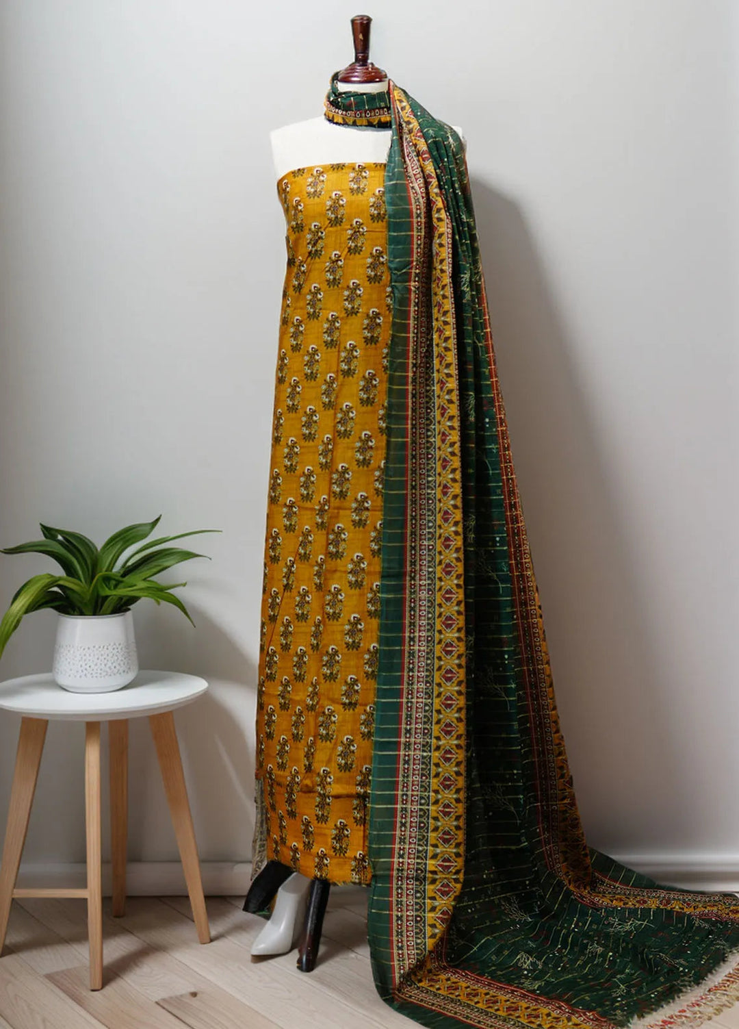 Bin Saeed Printed Suit Unstitched 3 Piece D-44 - Fall Collection