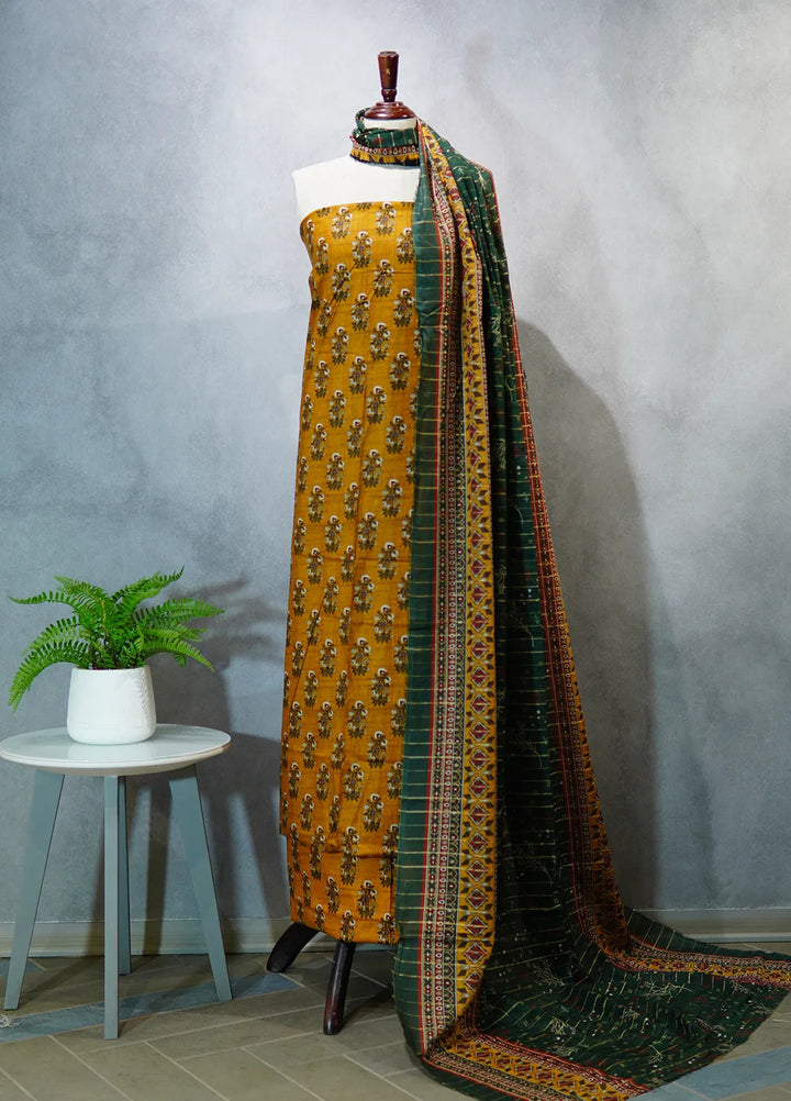 Bin Saeed Printed Suit Unstitched 3 Piece D-44 - Fall Collection