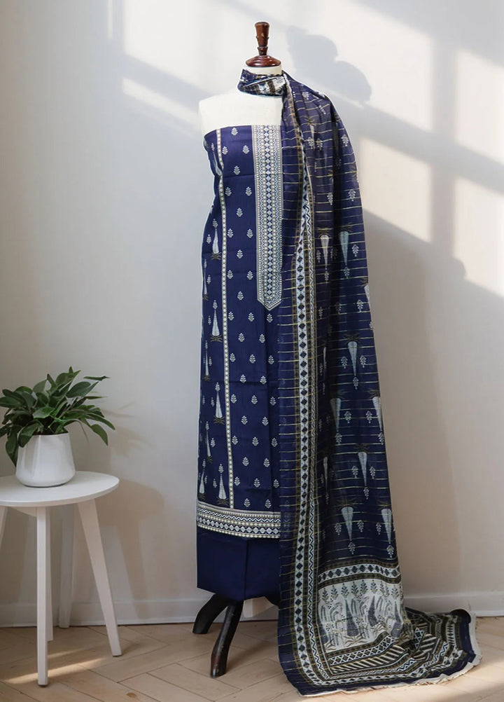 Bin Saeed Printed Suit Unstitched 3 Piece D-48 - Fall Collection