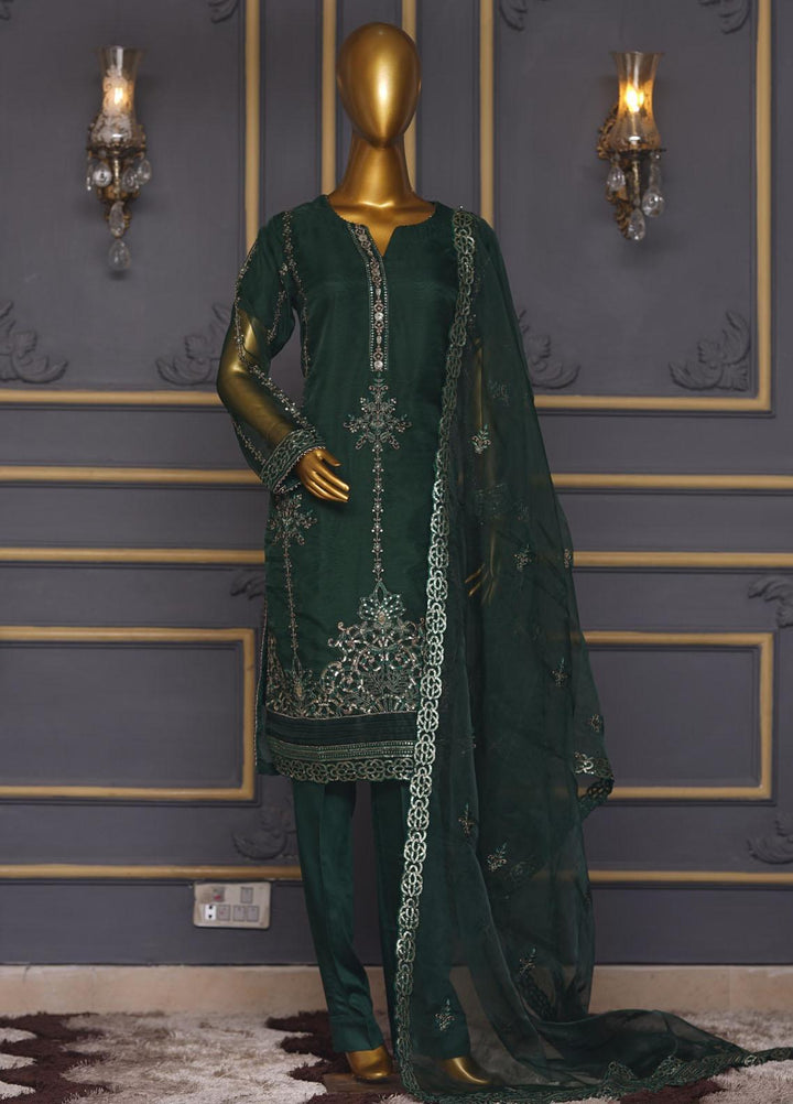 Bint-al-Bilaad Pret  Organza 3 Piece Suit BAB23PF 2023 (Dark Gareen)
