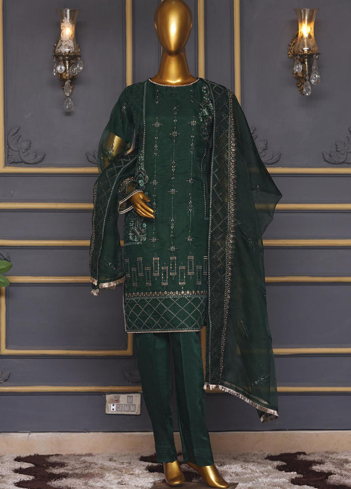 Bint-al-Bilaad Pret  Organza 3 Piece Suit BAB23PF 2024 (Dark Gareen)