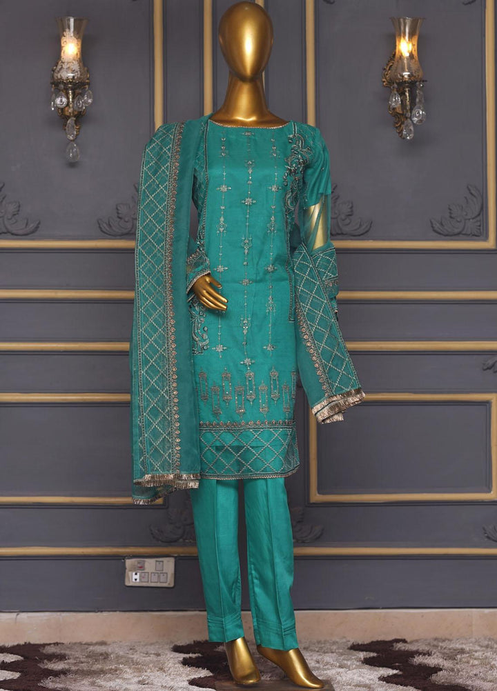 Bint-al-Bilaad Pret  Organza 3 Piece Suit BAB23PF 2024 (Ferozi)