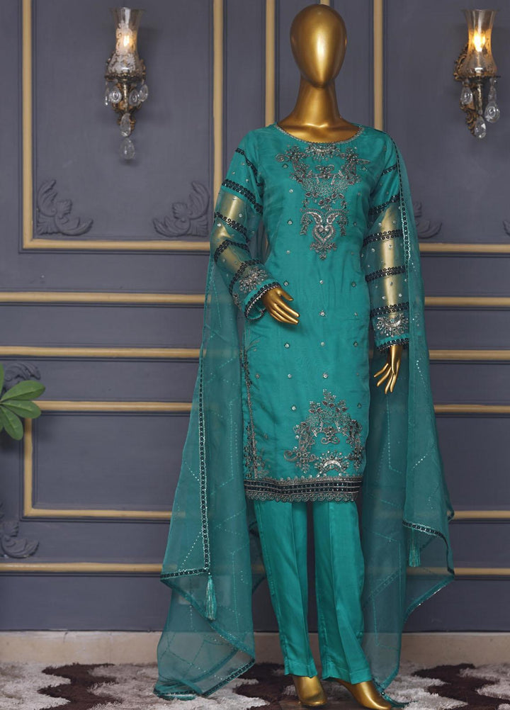 Bint-al-Bilaad Pret  Organza 3 Piece Suit BAB23PF 2026 (Ferozi)