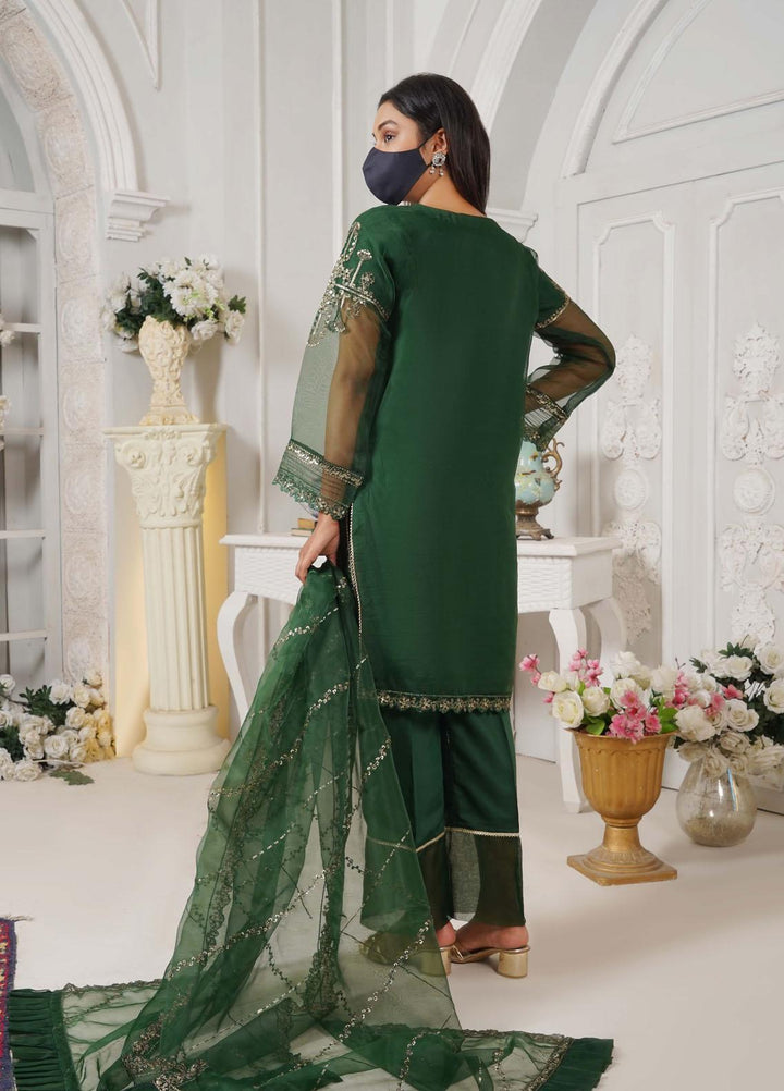 Bint-al-Bilaad Pret  Organza 3 Piece Suit BAB23PF 2028-(Green)