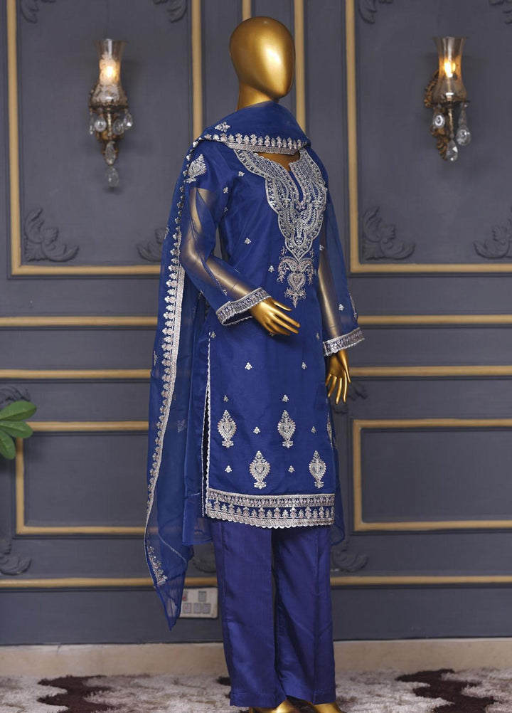 Bint-al-Bilaad Pret  Organza 3 Piece Suit BAB23PF 2030 (Royal Blue)