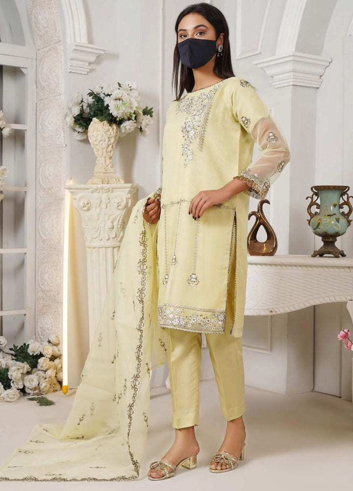 Bint-al-Bilaad Pret  Organza 3 Piece Suit BAB23PF 2031-(Careem)