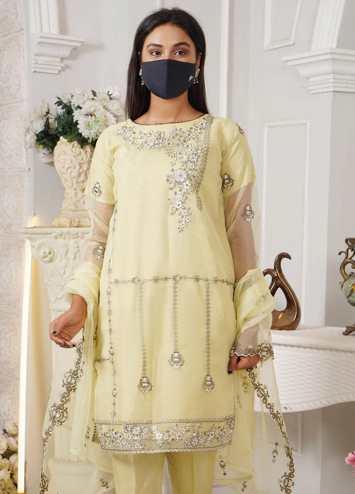 Bint-al-Bilaad Pret  Organza 3 Piece Suit BAB23PF 2031-(Careem)