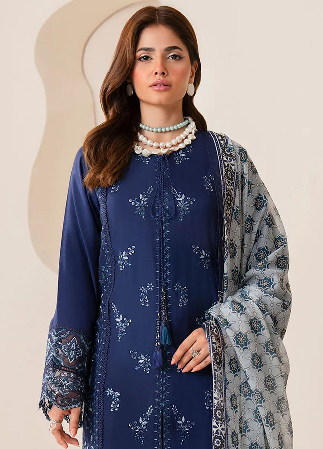 Bloom Core by Imrozia Pret Embroidered Viscose 3 Piece Suit IP-167 Bluembell