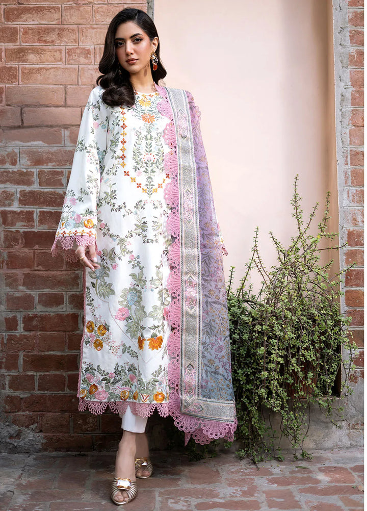 Blossom by Fozia Khalid Embroidered Lawn Suits Unstitched 3 Piece FK25B FK-7002 Lilly - Summer Collection