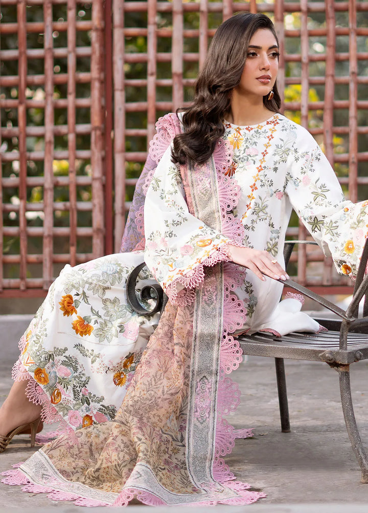 Blossom by Fozia Khalid Embroidered Lawn Suits Unstitched 3 Piece FK25B FK-7002 Lilly - Summer Collection