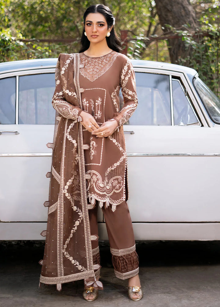 Blossom by Fozia Khalid Embroidered Lawn Suits Unstitched 3 Piece FK25B FK-7005 Spirea - Summer Collection