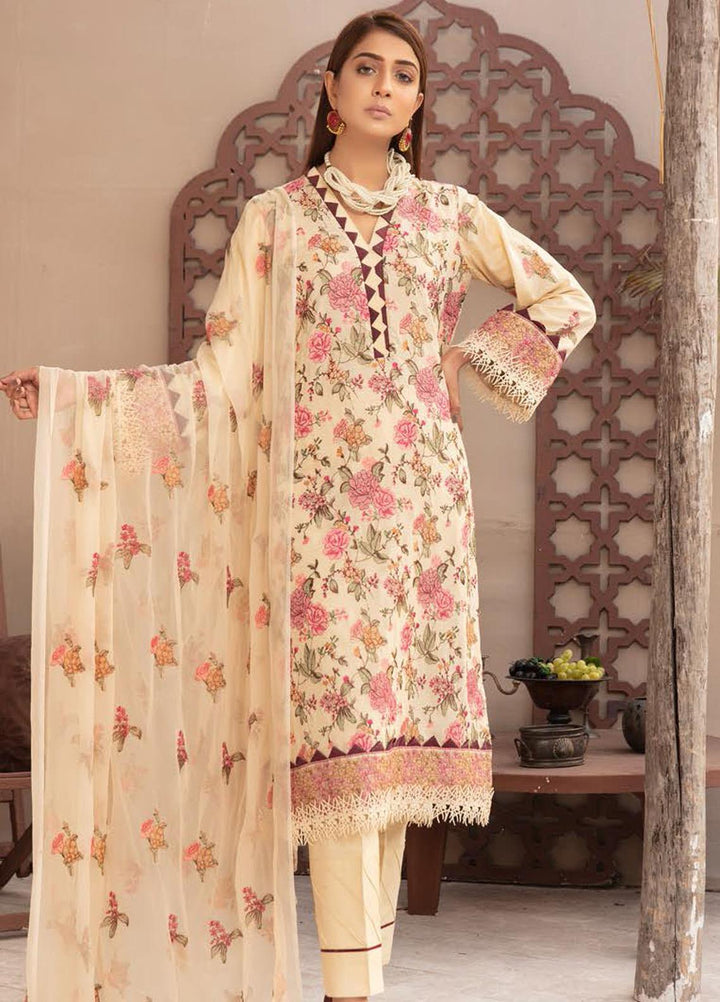 Blossom by Riaz Arts Embroidered Lawn Suits Unstitched 3 Piece RA21BE BL-03 - Summer Collection