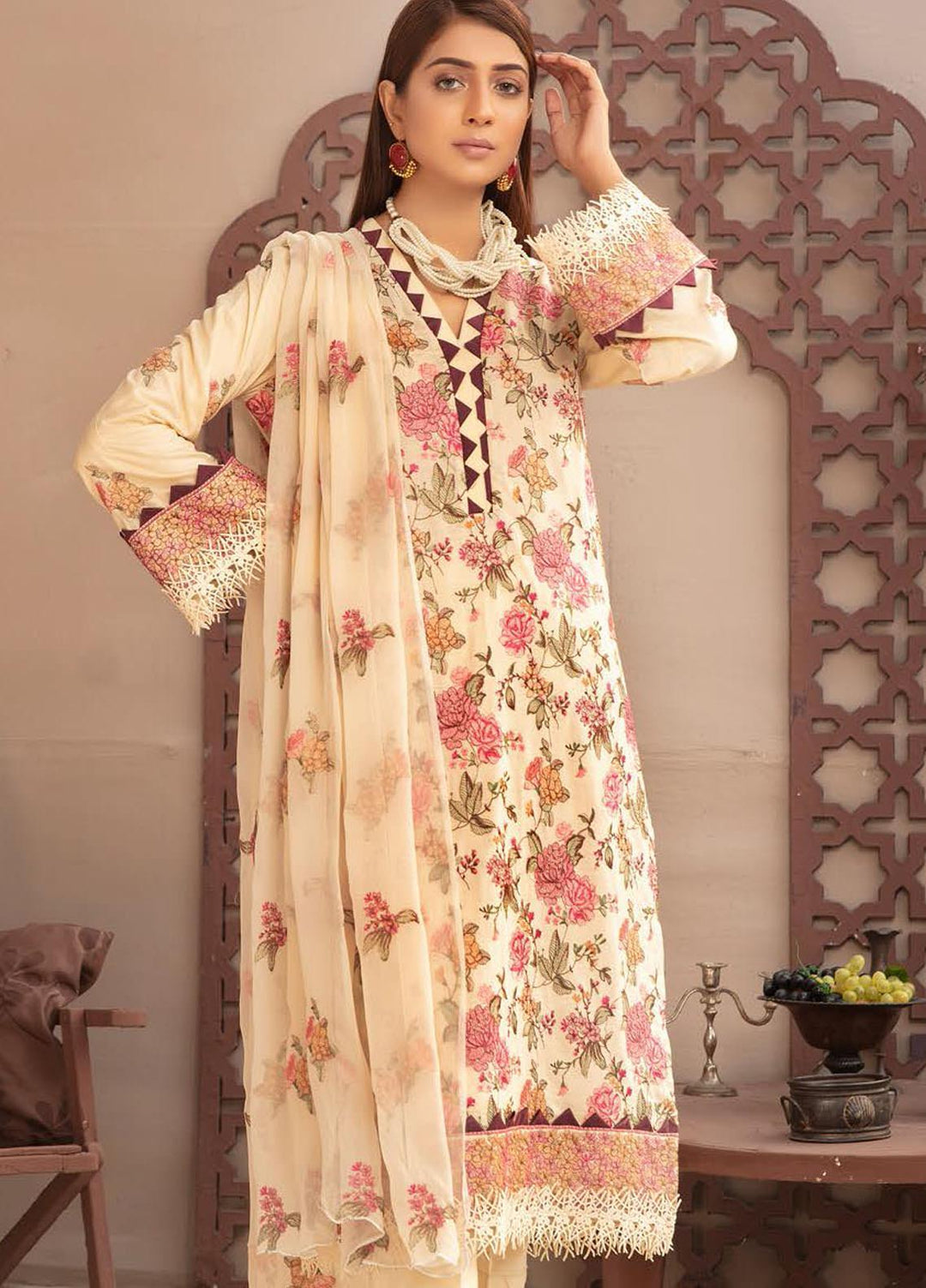 Blossom by Riaz Arts Embroidered Lawn Suits Unstitched 3 Piece RA21BE BL-03 - Summer Collection