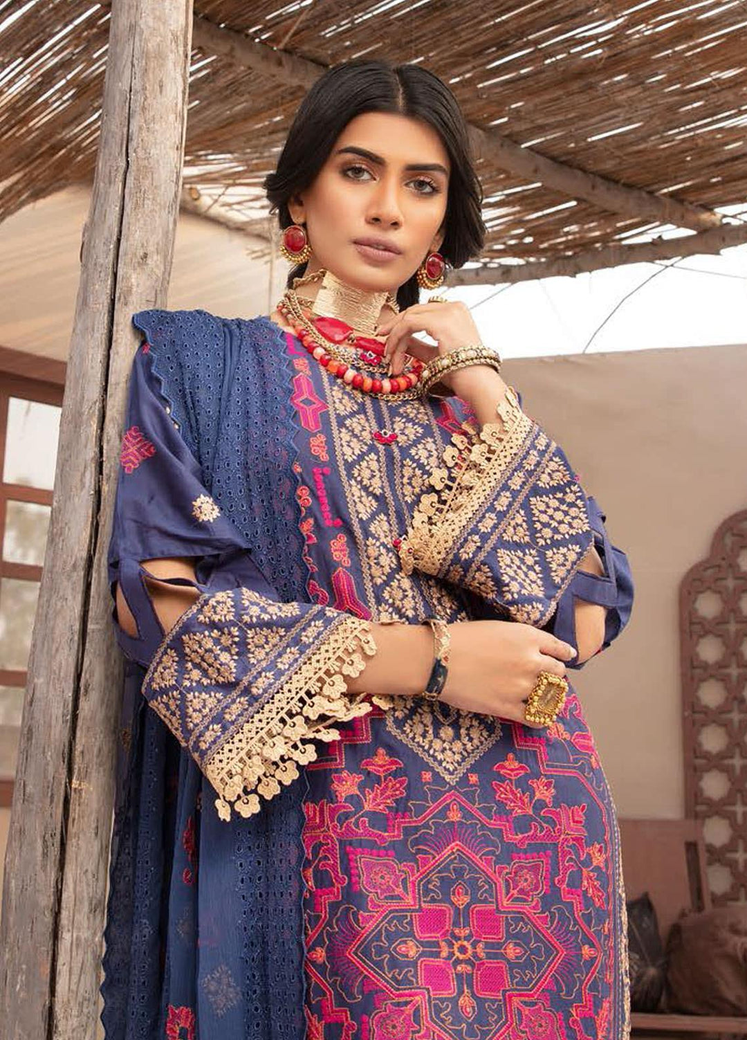 Blossom by Riaz Arts Embroidered Lawn Suits Unstitched 3 Piece RA21BE BL-04 - Summer Collection