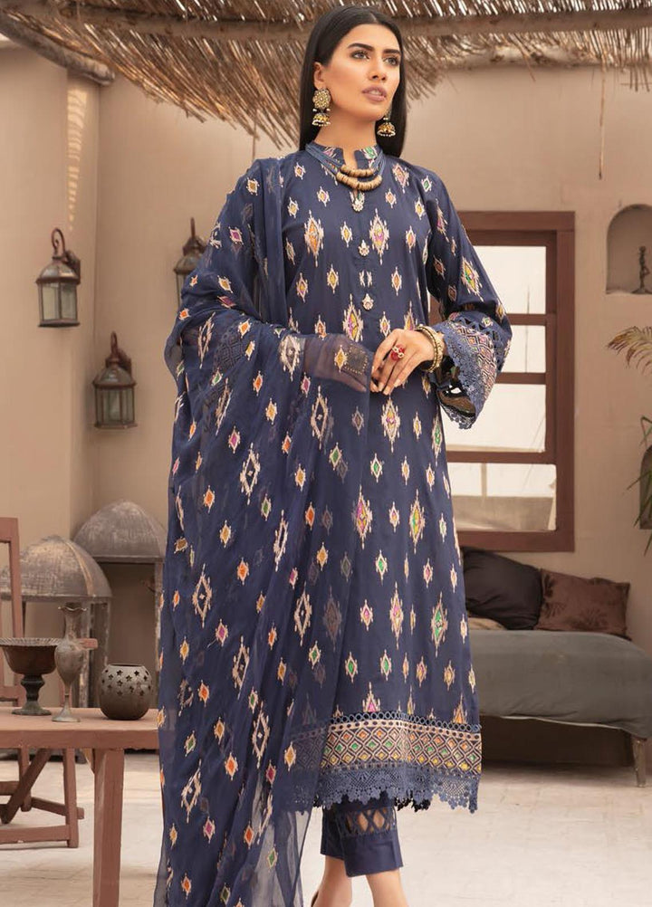 Blossom by Riaz Arts Embroidered Lawn Suits Unstitched 3 Piece RA21BE BL-08 - Summer Collection