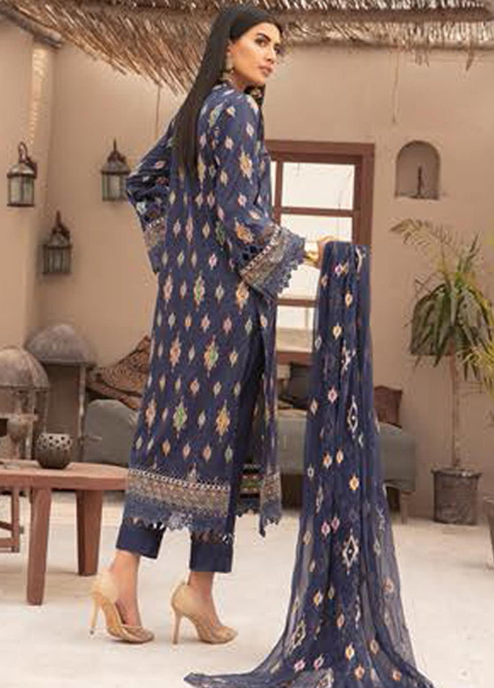 Blossom by Riaz Arts Embroidered Lawn Suits Unstitched 3 Piece RA21BE BL-08 - Summer Collection