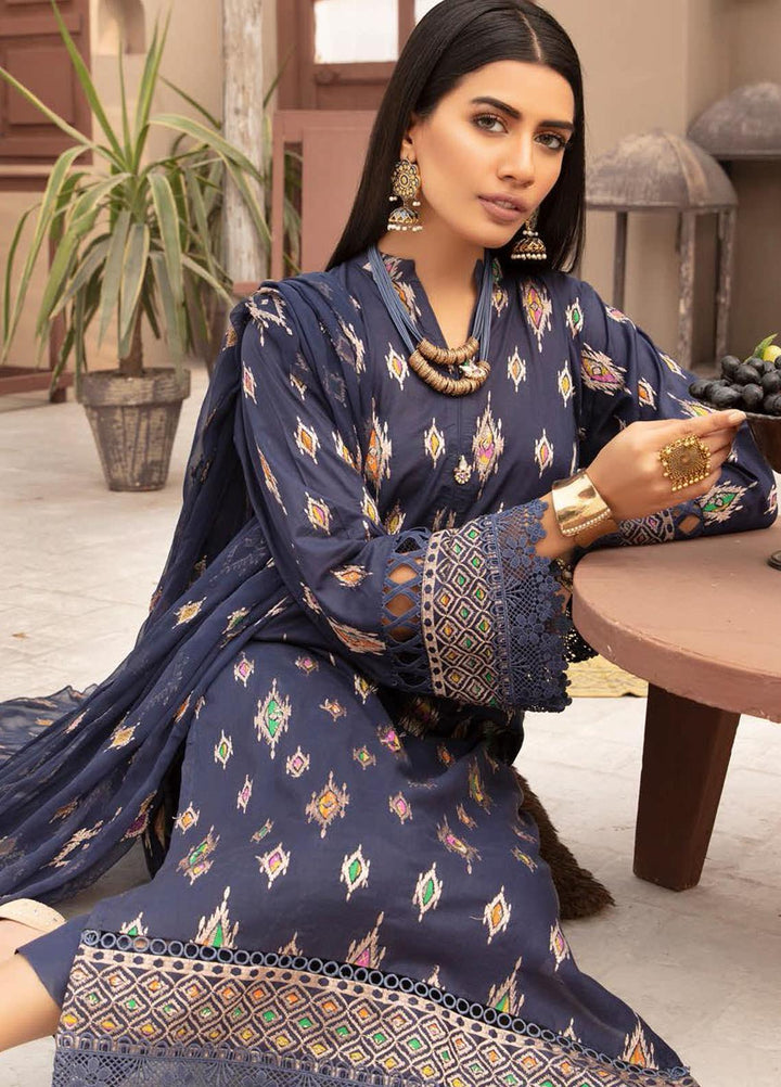 Blossom by Riaz Arts Embroidered Lawn Suits Unstitched 3 Piece RA21BE BL-08 - Summer Collection
