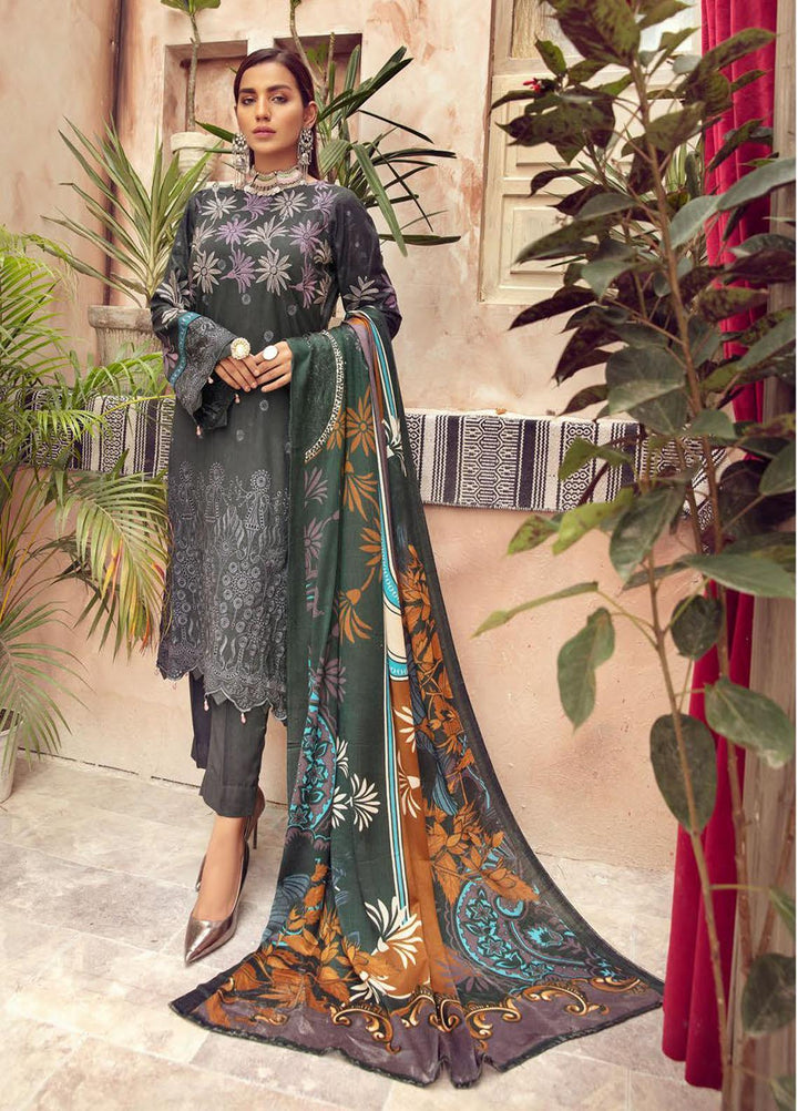 Blossom by Riaz Arts Embroidered Peach Leather Suits Unstitched 3 Piece RA21BP D-01 - Winter Collection