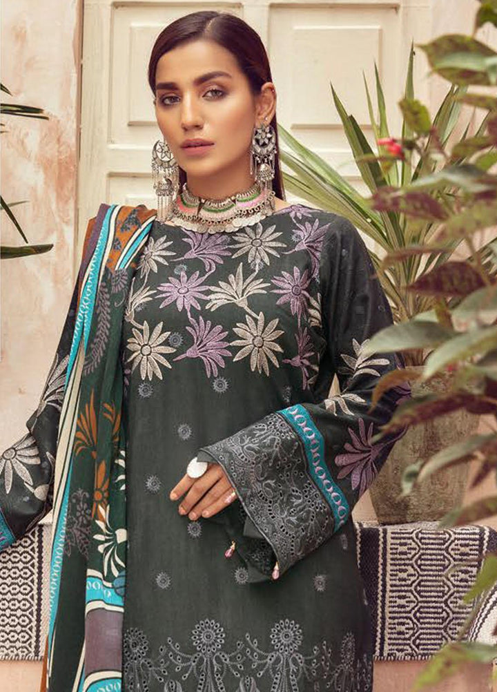 Blossom by Riaz Arts Embroidered Peach Leather Suits Unstitched 3 Piece RA21BP D-01 - Winter Collection