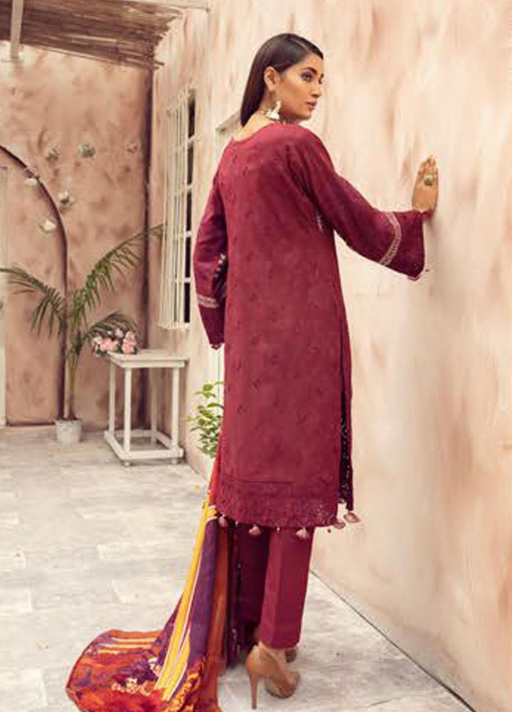 Blossom by Riaz Arts Embroidered Peach Leather Suits Unstitched 3 Piece RA21BP D-02 - Winter Collection