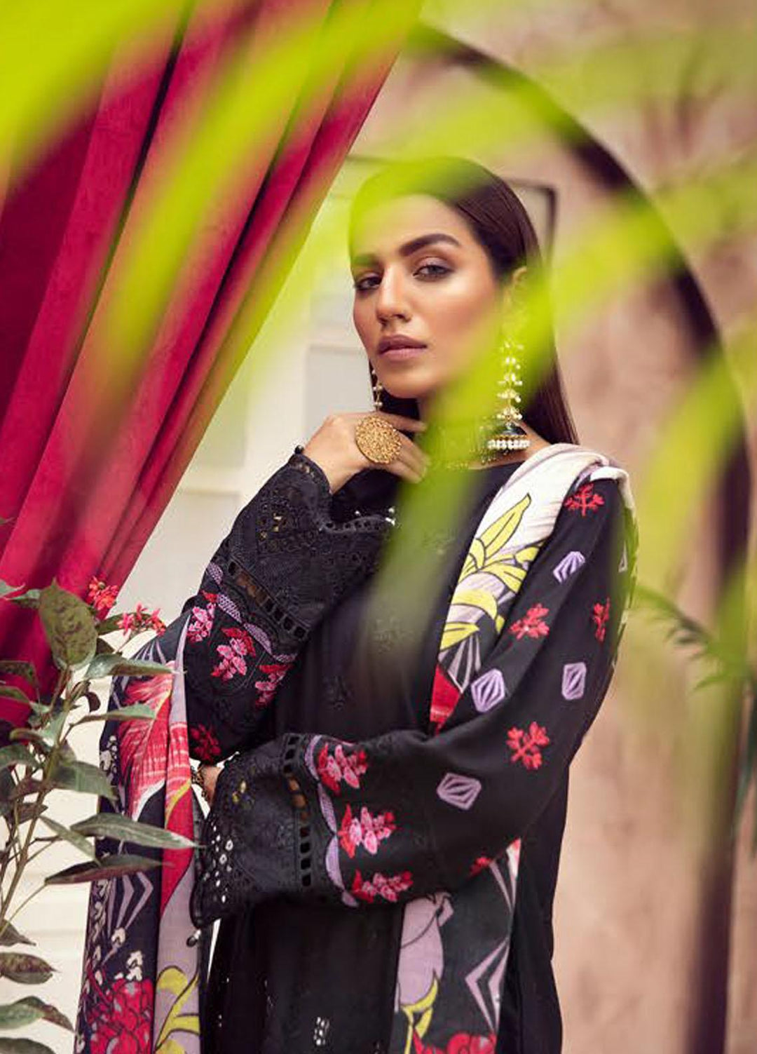 Blossom by Riaz Arts Embroidered Peach Leather Suits Unstitched 3 Piece RA21BP D-06 - Winter Collection