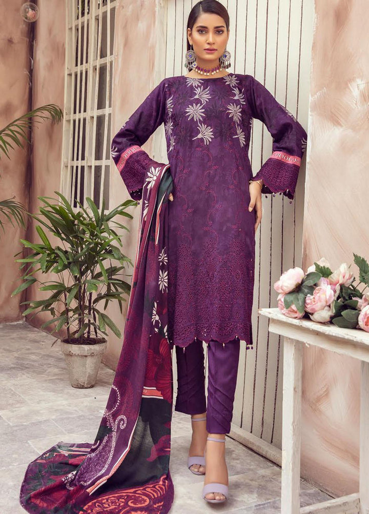 Blossom by Riaz Arts Embroidered Peach Leather Suits Unstitched 3 Piece RA21BP D-07 - Winter Collection