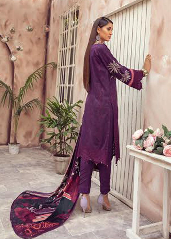 Blossom by Riaz Arts Embroidered Peach Leather Suits Unstitched 3 Piece RA21BP D-07 - Winter Collection