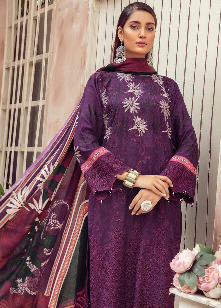 Blossom by Riaz Arts Embroidered Peach Leather Suits Unstitched 3 Piece RA21BP D-07 - Winter Collection