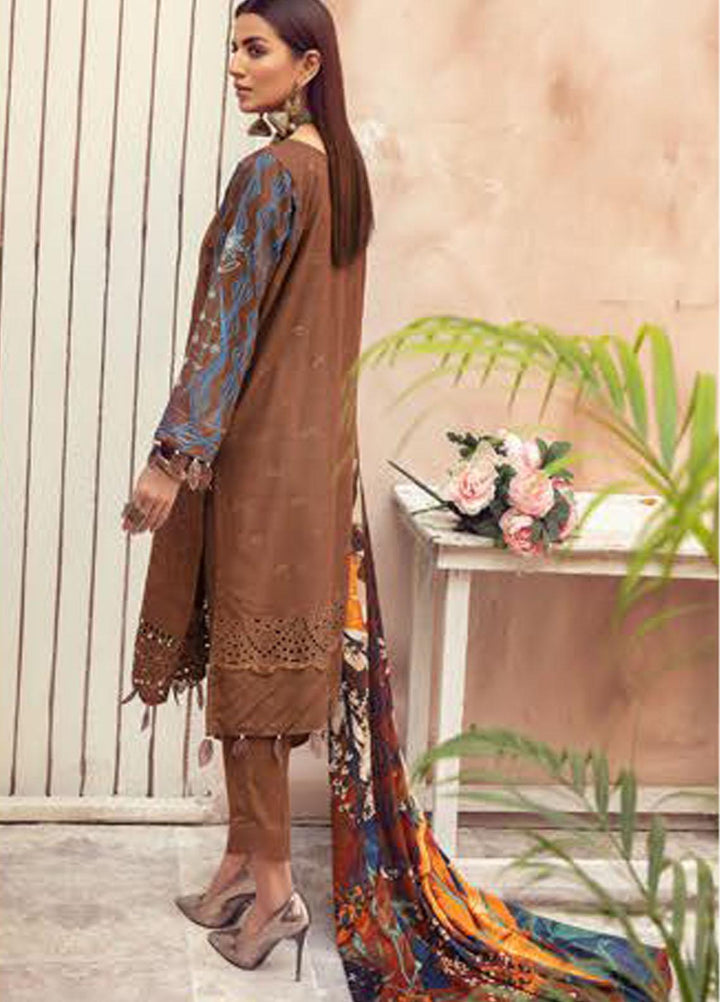 Blossom by Riaz Arts Embroidered Peach Leather Suits Unstitched 3 Piece RA21BP D-08 - Winter Collection