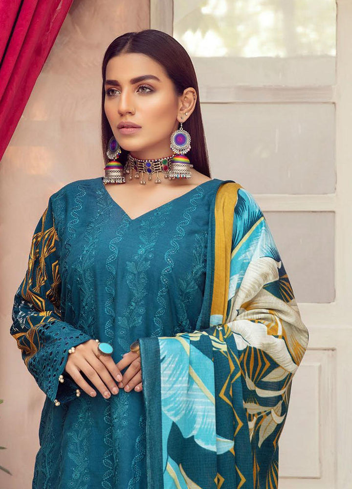Blossom by Riaz Arts Embroidered Peach Leather Suits Unstitched 3 Piece RA21BP D-09 - Winter Collection