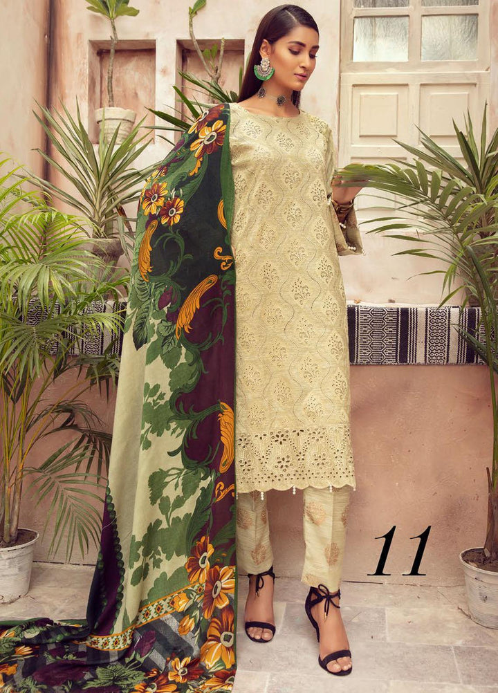 Blossom by Riaz Arts Embroidered Peach Leather Suits Unstitched 3 Piece RA21BP D-11 - Winter Collection
