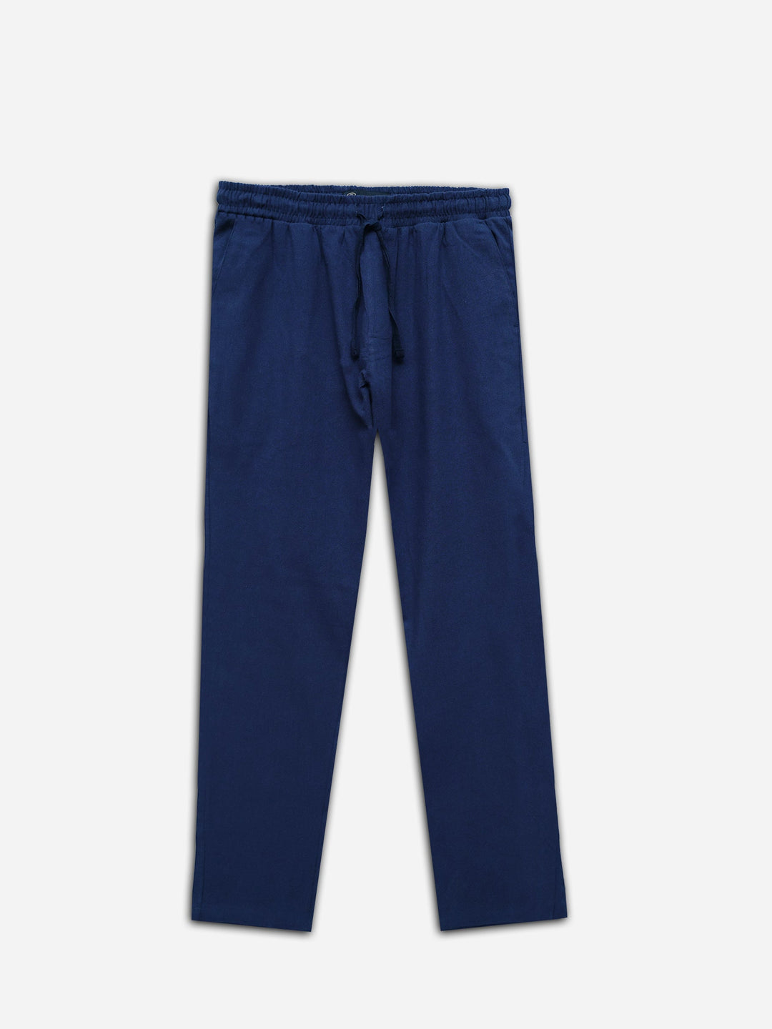 Brumano Mens Trouser RTW Solids Cotton Blue Wrinkled Casual Collection