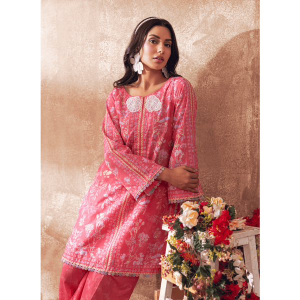 Liyana by Mashra RTW Printed Lawn 2 Piece Suit Blush Pink Casual Collection