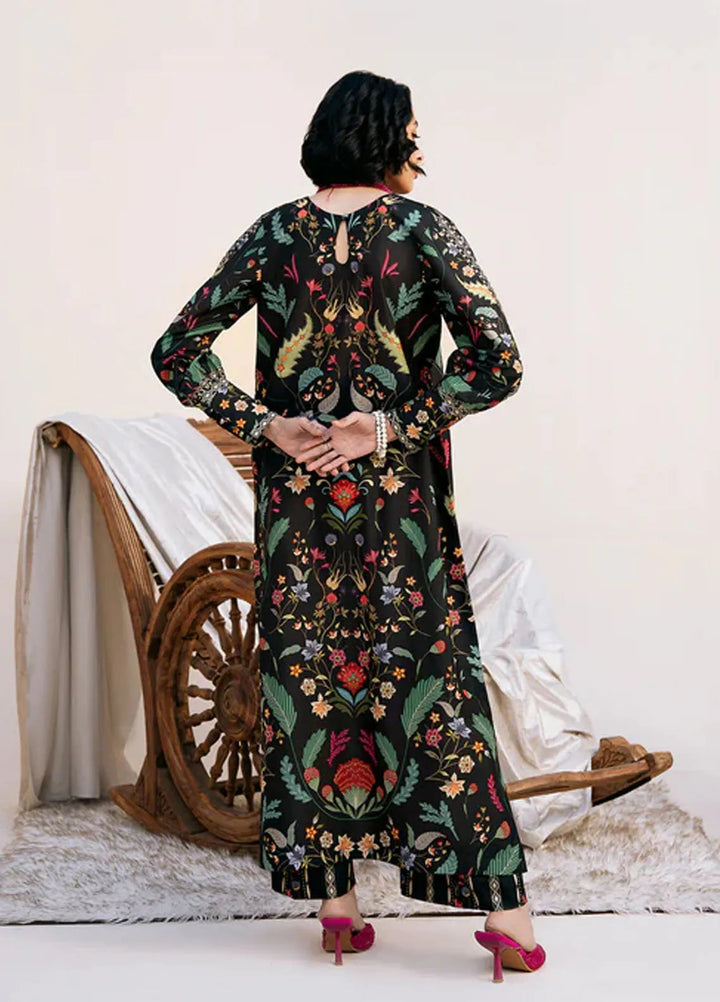 Bon Soir by Florent Pret Printed Crepe Silk 2 Piece Suit Primrose Black