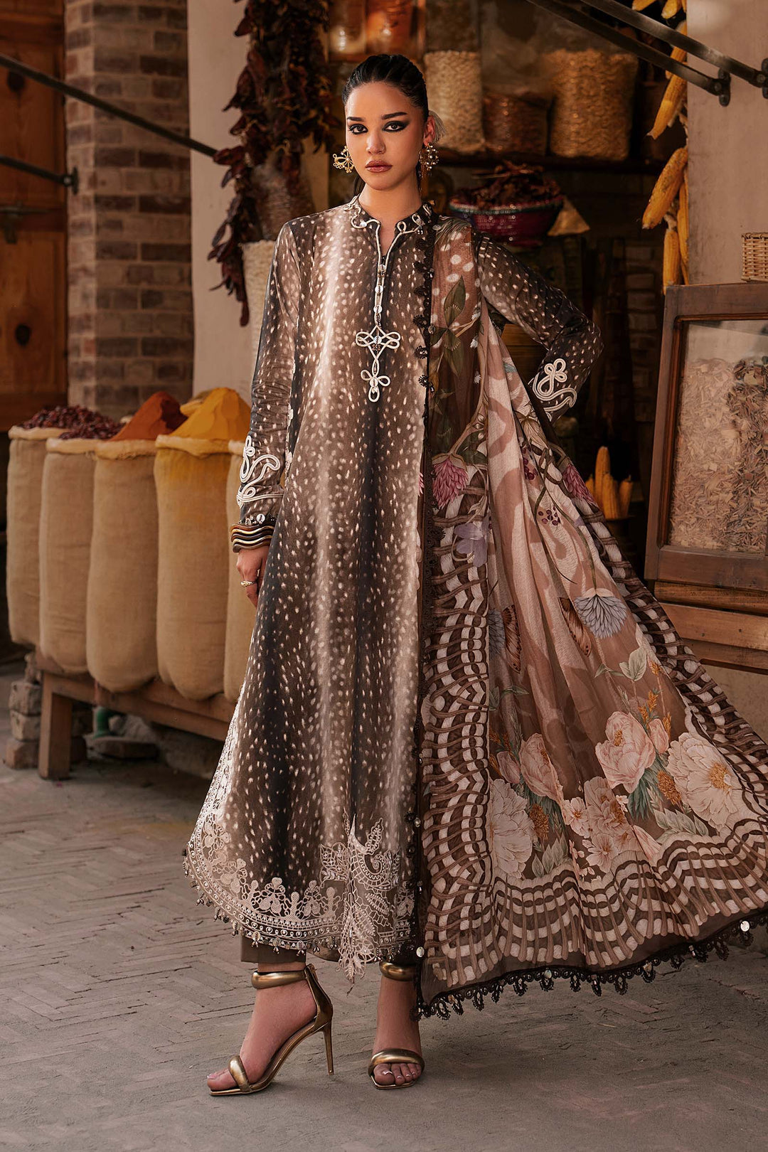 M Prints by Maria B Unstitched Printed Linen 3 Piece Suit MB26UPC 5B - Casual Collection