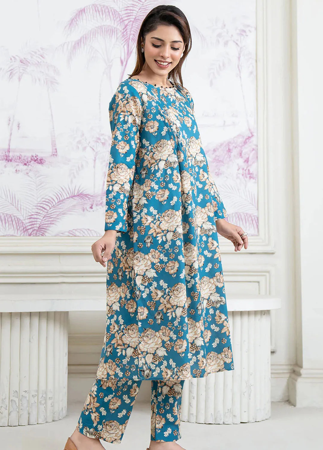 Botanical Bloom by Meerak Pret Printed Lawn 2 Piece Suit Glowtide