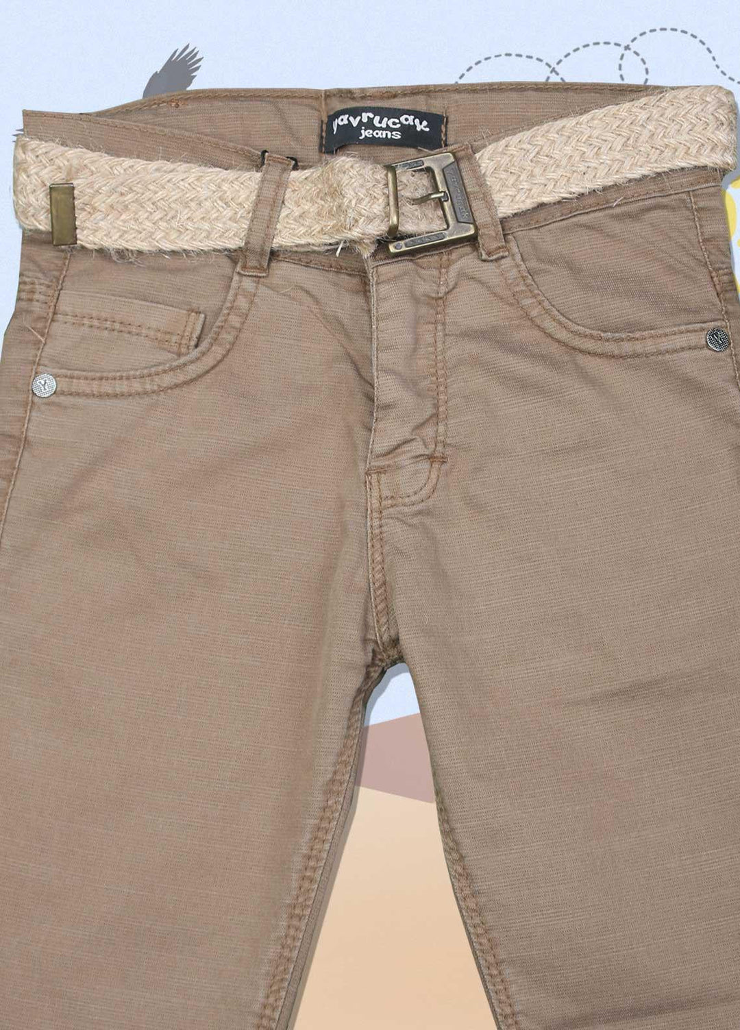 Sanaulla Exclusive Range Cotton Casual Pants for Boys - 04130 Brown